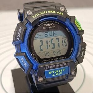 Casio STL-S110H Solar-Powered Smartwatch - Black and Blue